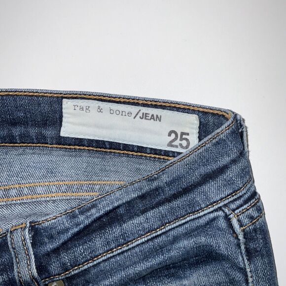Rag & Bone Women's Blue Denim Dre Mabel Distressed Crop Jeans Size 25 - Picture 3 of 6